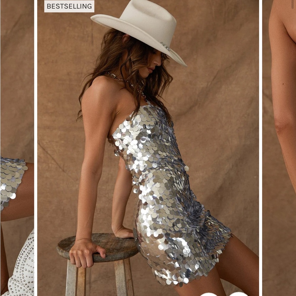 Silver sequin dress